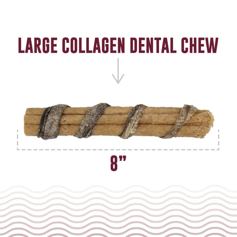 Icelandic+ - Beef Collagen Dental Chew Wrapped With Cod Skin  8"