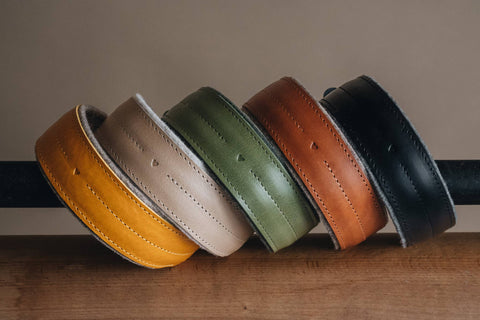 BAND&ROLL - Wool Padded Wide Dog Collar. Pine