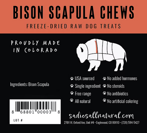 Sadie's All Natural Bison Scapula Chews