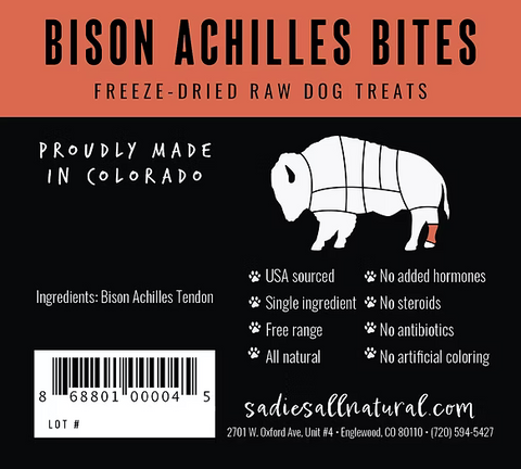 Sadie's All Natural Beef/Bison Achilles Bites
