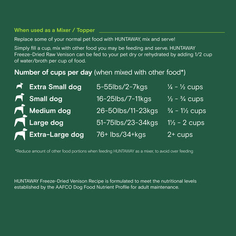 Huntaway - Freeze-Dried Raw Venison Dog Food 3 x 12oz bags