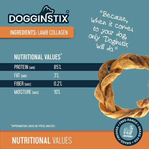 Dogginstix - Braided Sticks Lamb Collagen Ring
