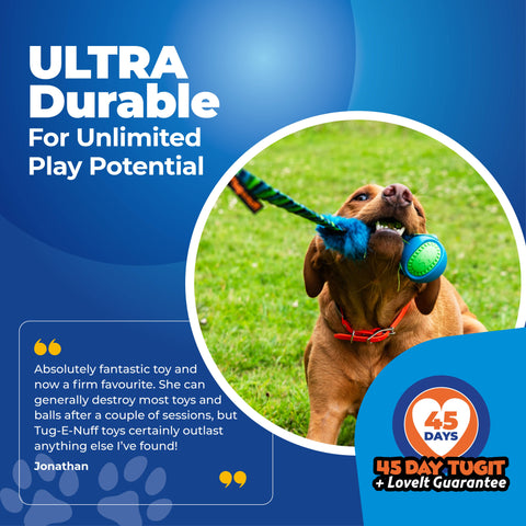 Tug-E-Nuff - Fauxtastic PowerBall Bungee | Strong Dog Toys | Tug-E-Nuff