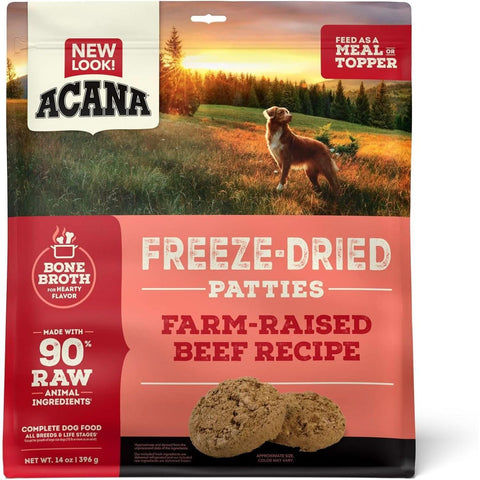 ACANA Ranch-Raised Beef Patties Freeze-Dried Dog Food & Topper 14 oz