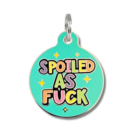 Bad Tags - Personalized Dog ID Tag w/ Scannable Code - Spoiled As Fuck