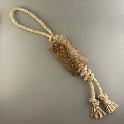 Pawsome Pet Toys - Dog Training Toy with Hemp Rope and Rabbit Fur