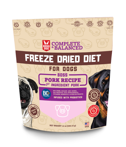 BOSS DOG BRAND, INC. - Boss Dog Freeze Dried  Diet - Pork (12oz)