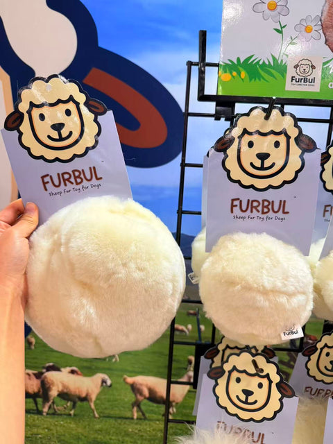 Herders Choice Chews - Furbul   Real Sheep Fur Cuddle Ball for Dogs