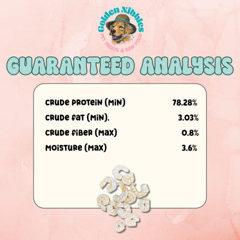 Golden Nibbles - Baby Shrimp - 2oz Bag - Freeze Dried Treats for Dogs & Cats