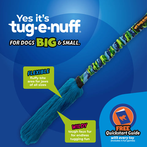Tug-E-Nuff - Bright Fauxtastic | Tough Dog Toy | Tug-E-Nuff