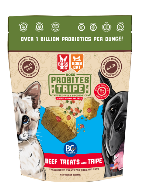 BOSS DOG BRAND, INC. - Boss Dog & Boss Cat Probites W/ Tripe- Beef (3oz)