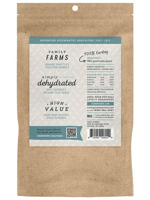 Farm Hounds - Turkey Gizzard Trainer Treats - All-Natural - 4oz