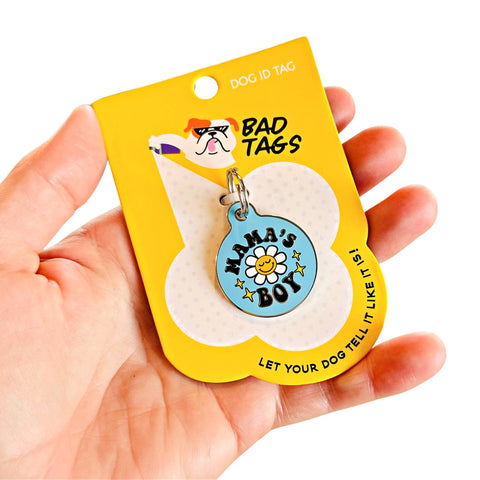 Bad Tags - Enamel Dog ID Tag with Personalized QR Code - Mama's Boy