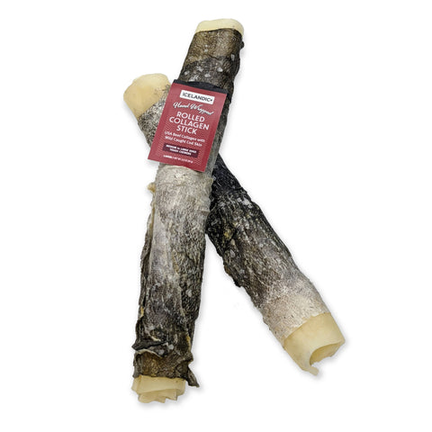 Icelandic+ - Rolled Beef Collagen Wrapped With Cod Skin 8" Chew Stick