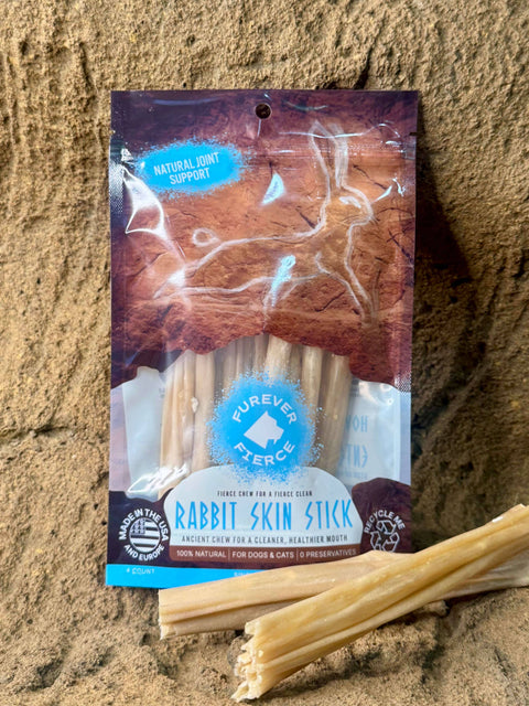 Furever Fierce (formerly Furever Primal) - Rabbit Skin Stick Bag of 4 Dog Chew - Single Ingredient