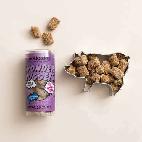 Polkadog - Mini Tube: Wonder Nuggets, Apple & Pork - 2.5oz - Dog Treats