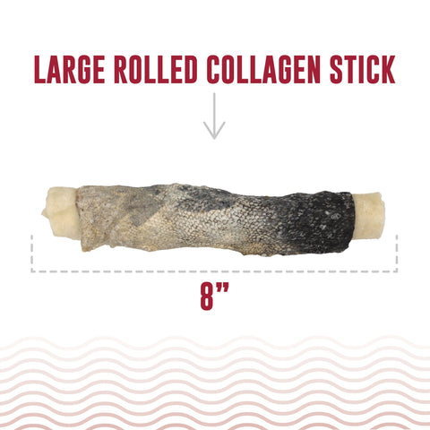 Icelandic+ - Rolled Beef Collagen Wrapped With Cod Skin 8" Chew Stick