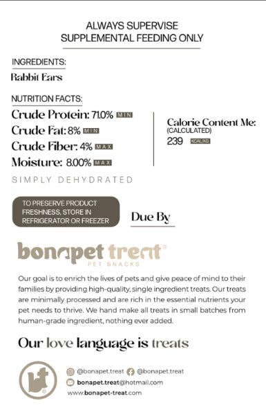 Bonapet Treat - Rabbit Ears