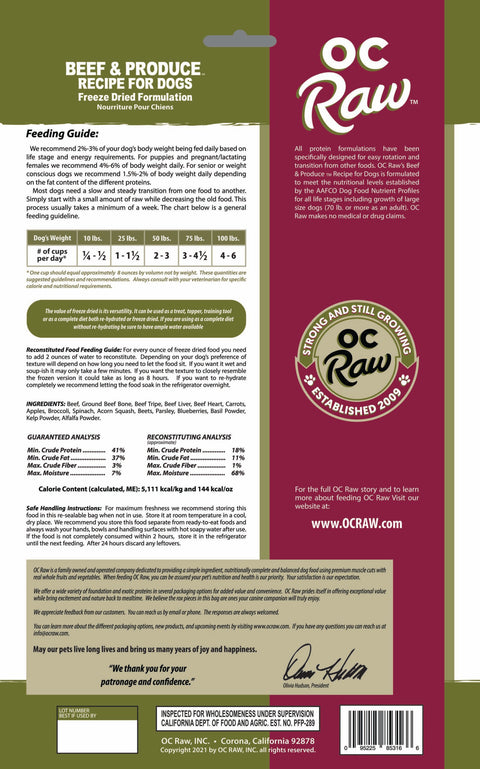OC Raw - Freeze-Dried Meaty Rox Dog Food