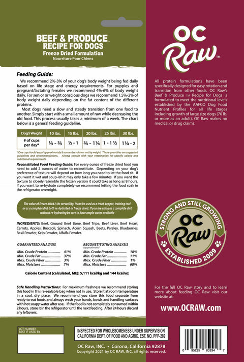 OC Raw - Freeze-Dried Meaty Rox Dog Food