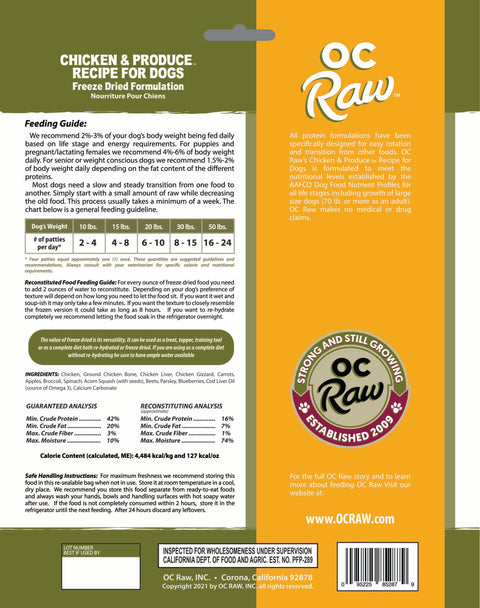 OC Raw - Freeze-Dried Sliders Dog Food