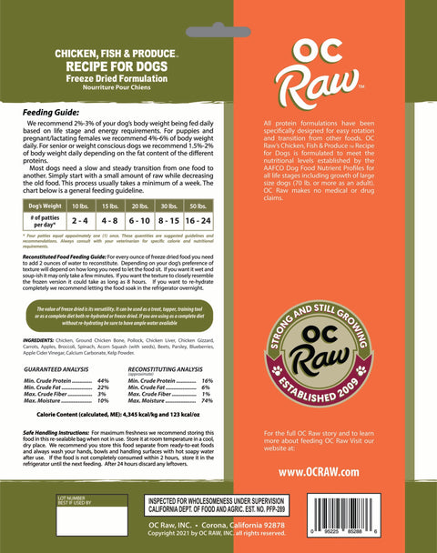 OC Raw - Freeze-Dried Sliders Dog Food