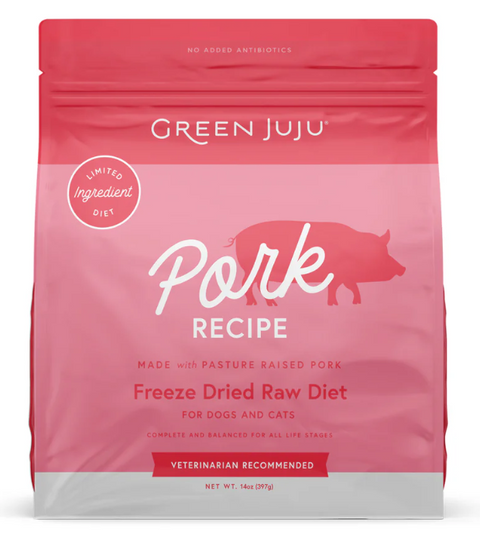 Green JuJu - Pork Recipe Freeze Dried Raw Diet for Dogs and Cats