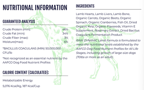 Raw Dynamic - Freeze-Dried Raw FORMULA FOR DOGS