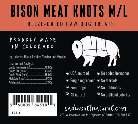 Sadie's All Natural Bison Meat Knots