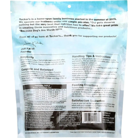 Tucker's® Pork-Bison-Pumpkin Formula Freeze-Dried Dog Food, 14 Oz