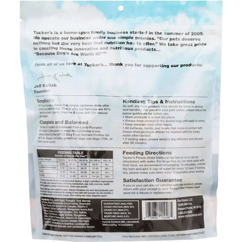 Tucker's® Pork-Lamb-Pumpkin Formula Freeze-Dried Dog Food, 14 Oz