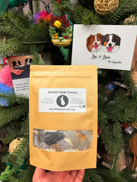 HandNHomestead Rabbit Hide Treats