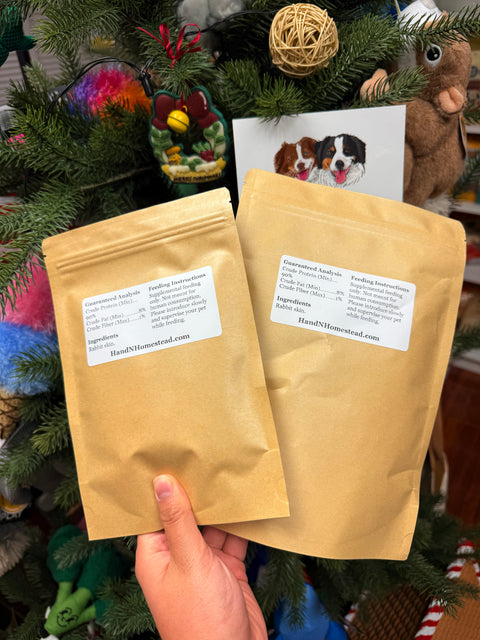 HandNHomestead Rabbit Hide Treats