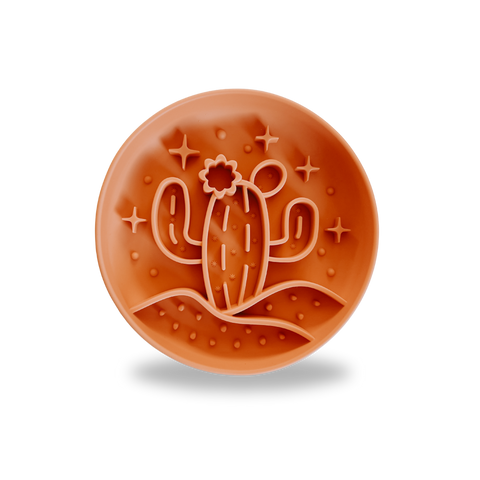Barks and Brownies - Cactus Silicone Slow Feeder Bowl - Fun, Non-Slip | Tangerine