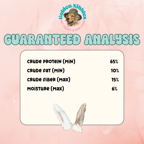 Golden Nibbles - Rabbit Ear - Freeze-Dried Treat/Chew for Dogs & Cats