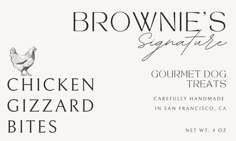 Brownie's Dog Treats - Chicken Gizzards & Rice Bites -  4 Oz Package