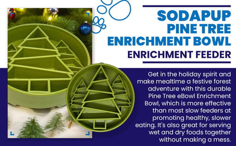 SodaPup Dog Toys - Pine Tree Design eBowl Enrichment Slow Feeder Bowl for Dogs