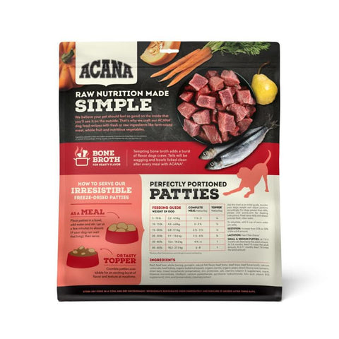 ACANA Ranch-Raised Beef Patties Freeze-Dried Dog Food & Topper 14 oz