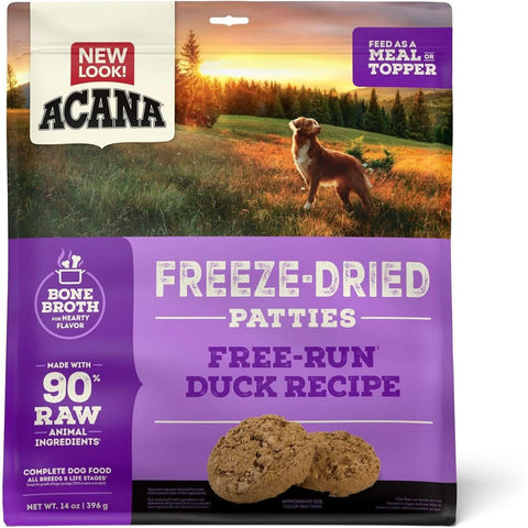 ACANA Free-Run Duck Patties Freeze-Dried Dog Food & Topper 14 oz