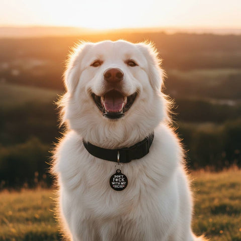 Bad Tags - Dog ID Tag w/ Scannable QR Code - Don't F*ck with my Mom