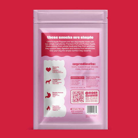 Heavenly Pet Food - Heavenly Simple Snacks - Oink-N-Apple Poppers Dog Treats
