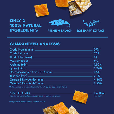 Finfare Pet Foods - Freeze-Dried Salmon Skin Bites for Cats, 6oz