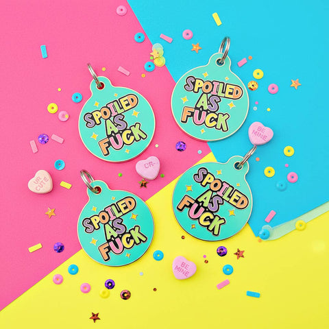 Bad Tags - Personalized Dog ID Tag w/ Scannable Code - Spoiled As Fuck