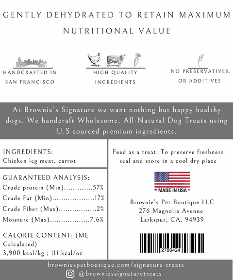 Brownie's Dog Treats - Chicken & Carrot Bites - 4 Oz Package