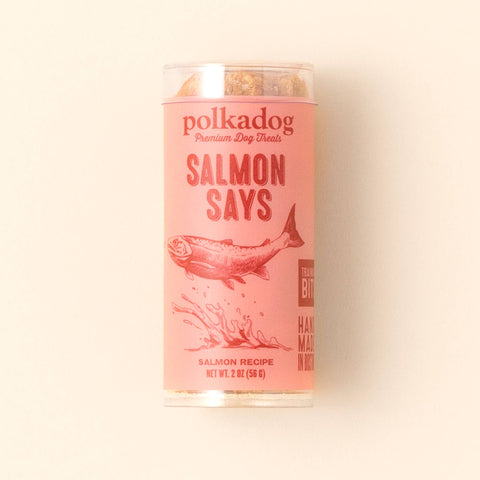 Polkadog - Mini Tube: Salmon Says, Training Bits - 2oz - Dog Treats