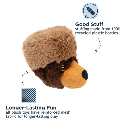 Tall Tails - Tall Tails Brown Bear Hat 2-in-1 Fetch Ball Dog Toy