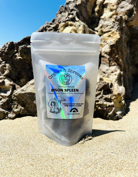 Fur Monster Goodies LLC - Organs and Shrooms: Freeze-Dried 100% Grass Fed Bison Spleen
