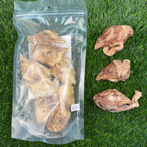 Golden Nibbles - Chicken Head - Bag of 8 - Freeze-Dried Treat for Dogs