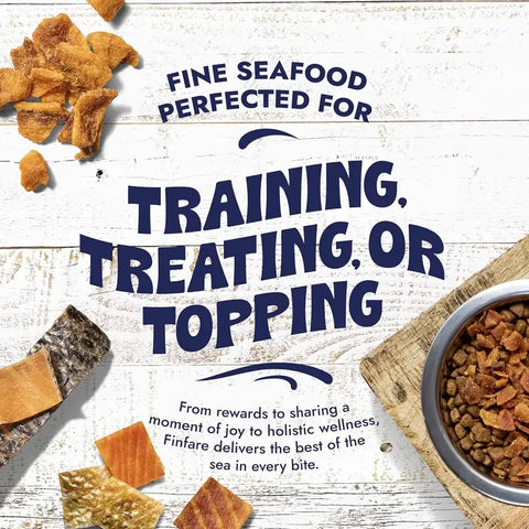 Finfare Pet Foods - Freeze-Dried Salmon Skin Strips for Dogs, 4oz