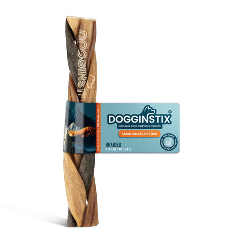 Dogginstix - 6" Braided Lamb Collagen Sticks